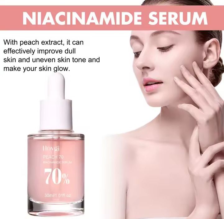 Peach 70% Niacinamide Facial Serum – Fade Melanin, Moisturize, Shrink Pores & Brighten Skin