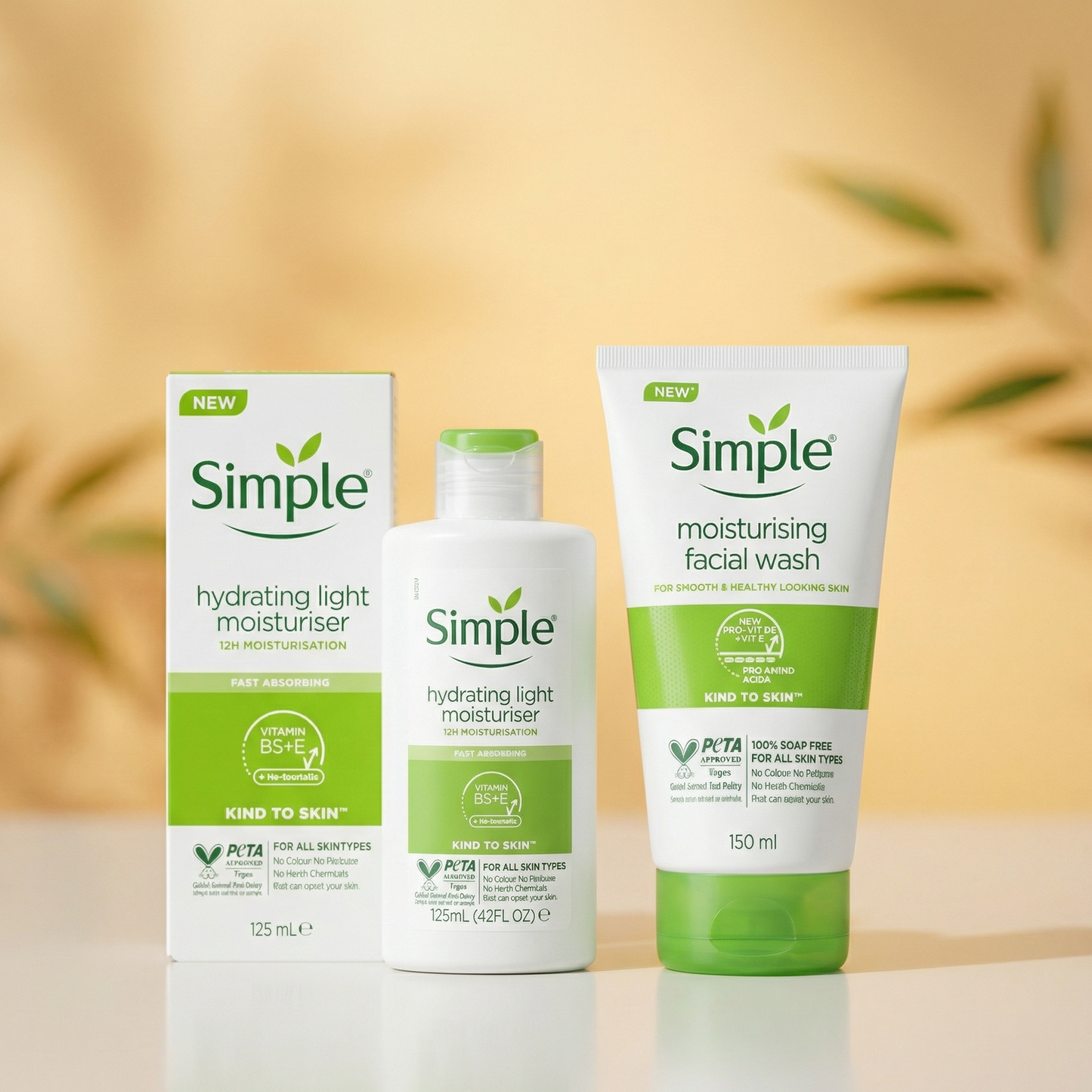 Simple Hydrating Light Moisturiser & Moisturising Facial Wash Duo – Gentle, Lightweight Skincare for All Skin Types