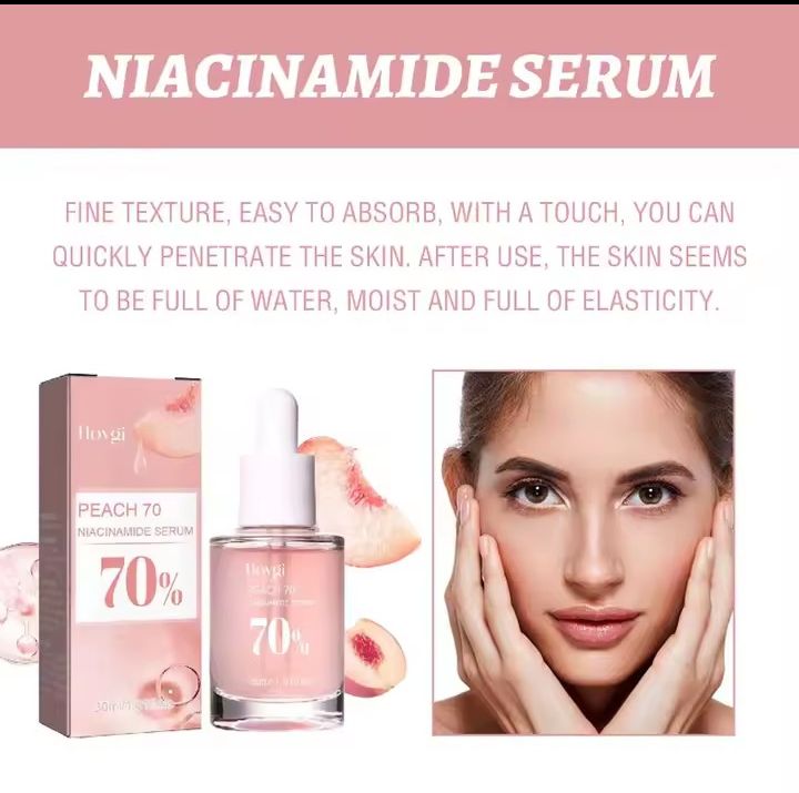 Peach 70% Niacinamide Facial Serum – Fade Melanin, Moisturize, Shrink Pores & Brighten Skin