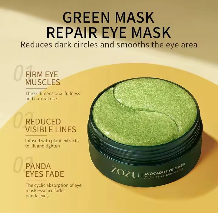 ZOZUI Smooth Eye Mask – Gold & Avocado Hydrating Under-Eye Patches