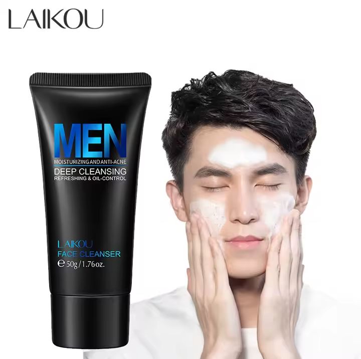 LAIKOU Men Deep Cleansing Face Wash – Oil Control & Anti-Acne Moisturizing Cleanser (50g)