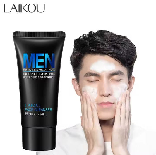 LAIKOU Men Deep Cleansing Face Wash – Oil Control & Anti-Acne Moisturizing Cleanser (50g)