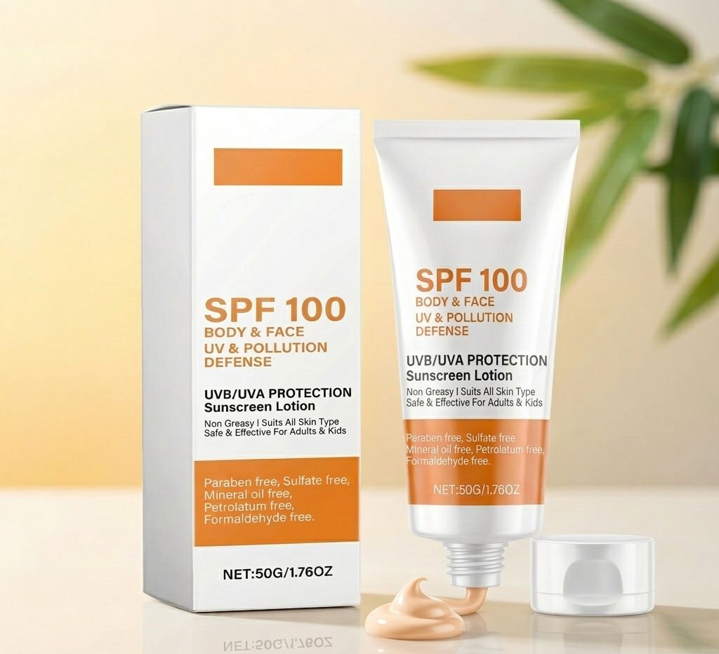 SPF 100 UV Protection Sunscreen Lotion – Body & Face | Non-Greasy, All Skin Types