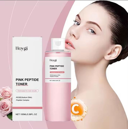Hoygi Pink Peptide Toner – Hydrating & Firming Rose Essence (100ml)