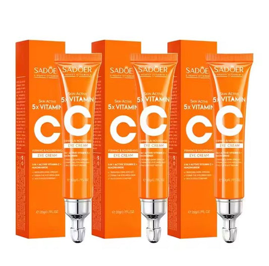 SADOER Vitamin C Eye Cream – Anti Dark Circles, Eye Bags Remover, Moisturizing, Brightening & Firming Under Eye Treatment