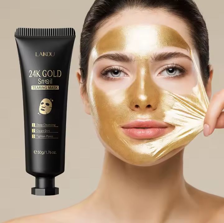LAIKOU 24K Gold Snail Tearing Mask – Deep Cleansing & Pore Refining Peel-Off Mask