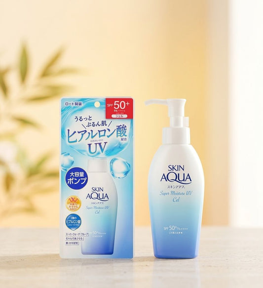 Skin Aqua Super Moisture UV Gel SPF 50+ PA++++ – Hydrating Hyaluronic Acid Sunscreen (Pump Bottle)